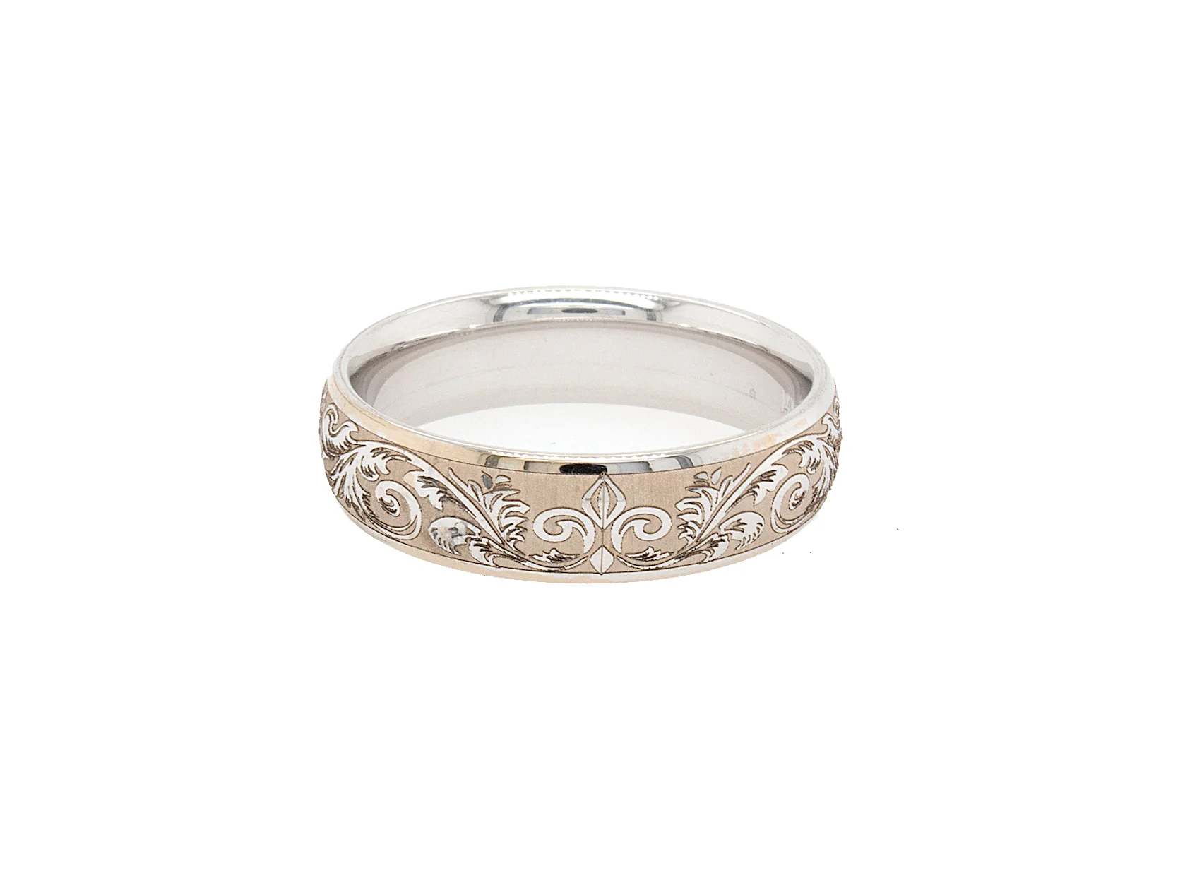 7mm Custom Made Solid Gold Ring with Personalized Initial and Victorian Style Engravings - Image 7